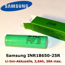 Lithium-Ionen-Zelle Samsung INR18650-25R mit Umkarton