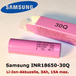 Lithium-Ionen-Zelle Samsung INR18650-30Q mit Umkarton