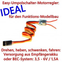 Dieser dürfte der allerkleinste Umpolschalter/Motorregler sein, den Sie jemals erlebt haben.