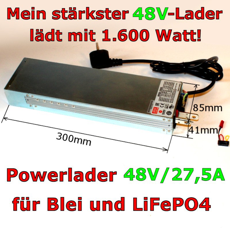 € 560,-: 48V/28AA-Powerlader für LiFePO4-Batterien mit Bordversorgung!