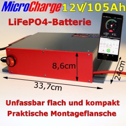 Meine neuen ultraflachen 12V/105Ah-Batterien: Passen unter fast jeden Teppich. :-)