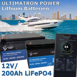 Ultimatron Power 200Ah-LiFePO4-Batterie: Kraftvoll, langlebig, besonders preisgünstig. Und mit 5 Jahren Garantie!