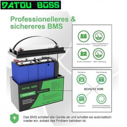 So sieht die Datou Boss-Batterie von innen aus: Vier kompakte prismatische LiFePO4-Zellen und ein 100A-BMS.