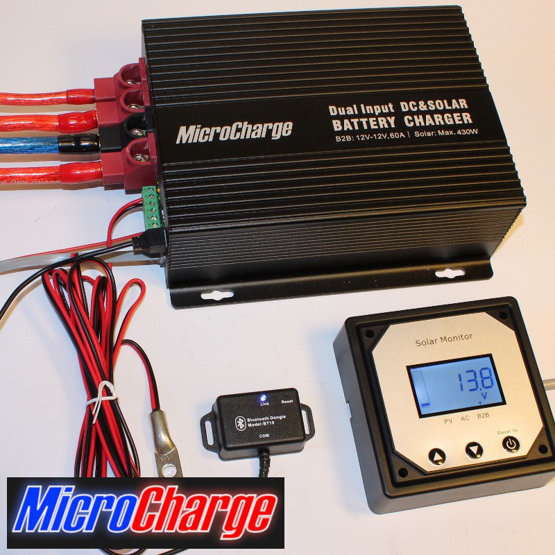 MicroCharge-Ladewandler/Solarladeregler-Kombination 60A mit Zubehör