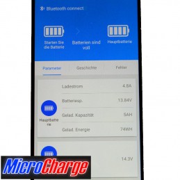 MicroCharge-Ladewandler/Solarladeregler-Kombination 30A Smartfon-App