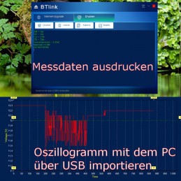 Vielseitige Analysemöglichkeiten über PC-Anschluss über USB, Ausdruck der Messergebnisse uvm.