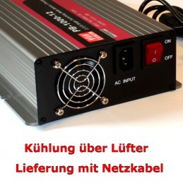 Lüfterkühlung, Lieferung mit Netzkabel.