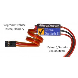 MicroCharge Ultra-Switch II mit Anschlusskabeln