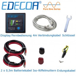 EDECOA Spannungswandler 24V 230V Reiner Sinus 3500W Wechselrichter LCD  Spannungswandler 3500w Reiner Sinus und LCD-Bildschirm