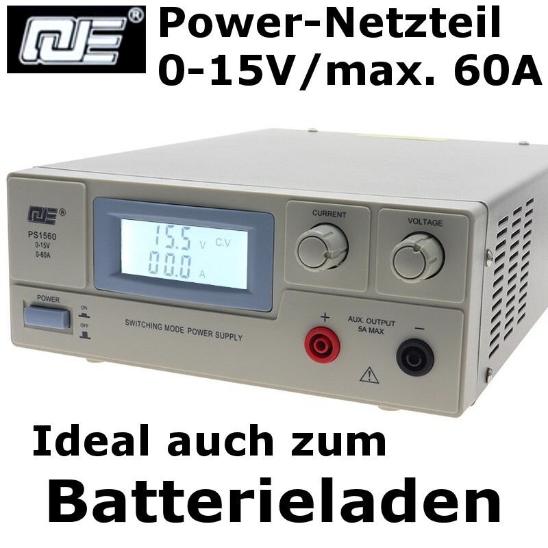 Dauerlastfähiges Labornetzteil QJE PS1560 mit 0-15V/max.60A