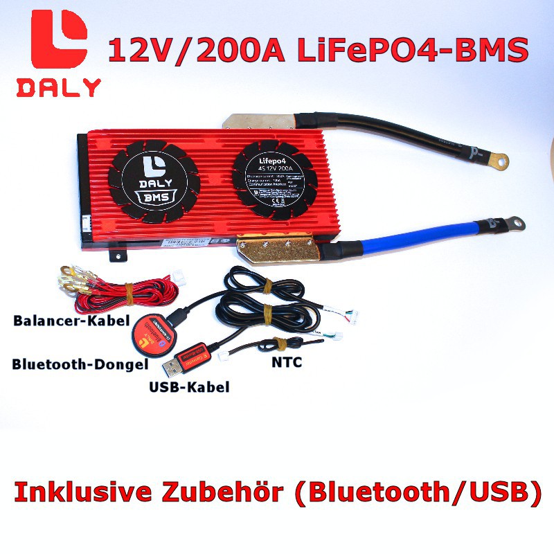 Daly 12V 200A BMS - 4S LiFePO4 - Bluetooth