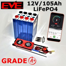 EVE 12V/105Ah LiFePO4-Batterie mit 100A BMS.