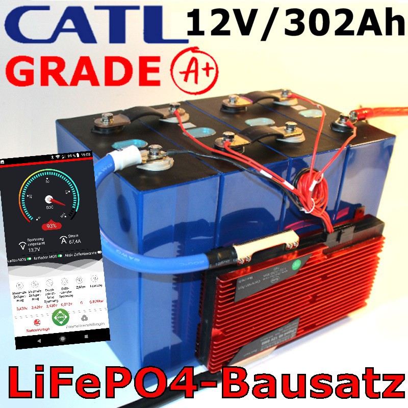 CATL Grade A+ 12,8V/310Ah LiFePO4-Batterie als Bausatz