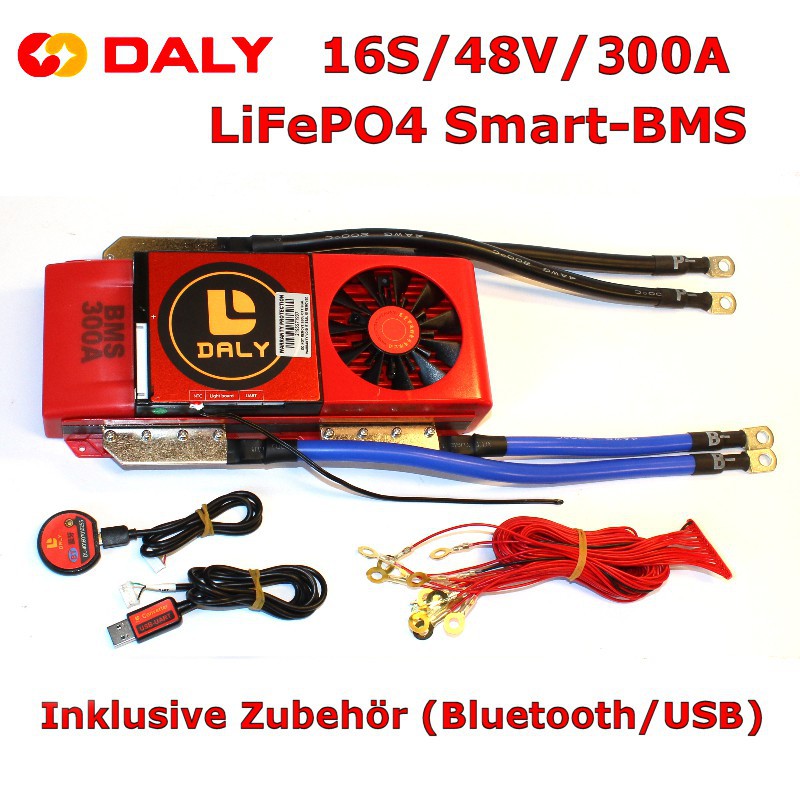 Eins der stärksten Daly-BMS für 16S/48V-LiFePO4-Batterien.