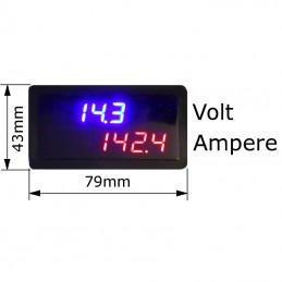 Abmessungen der Displayeinheit, MicroCharge Batteriemonitor 'Duo'