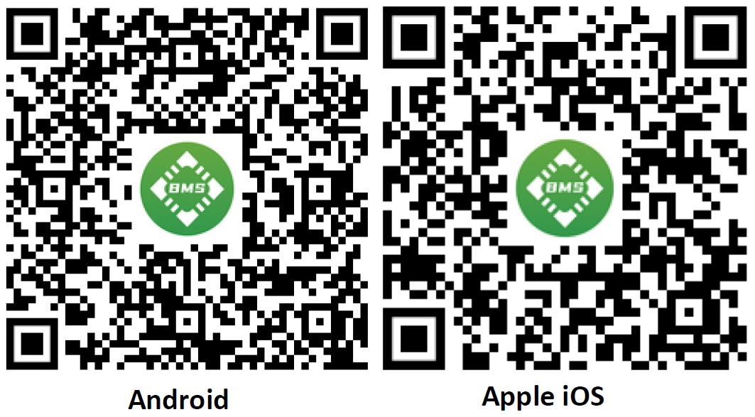 Daly Smart-BMS Smartfon-Apps QR-Codes